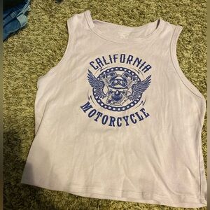 California Motorcycle Graphic Crop Top - Purple